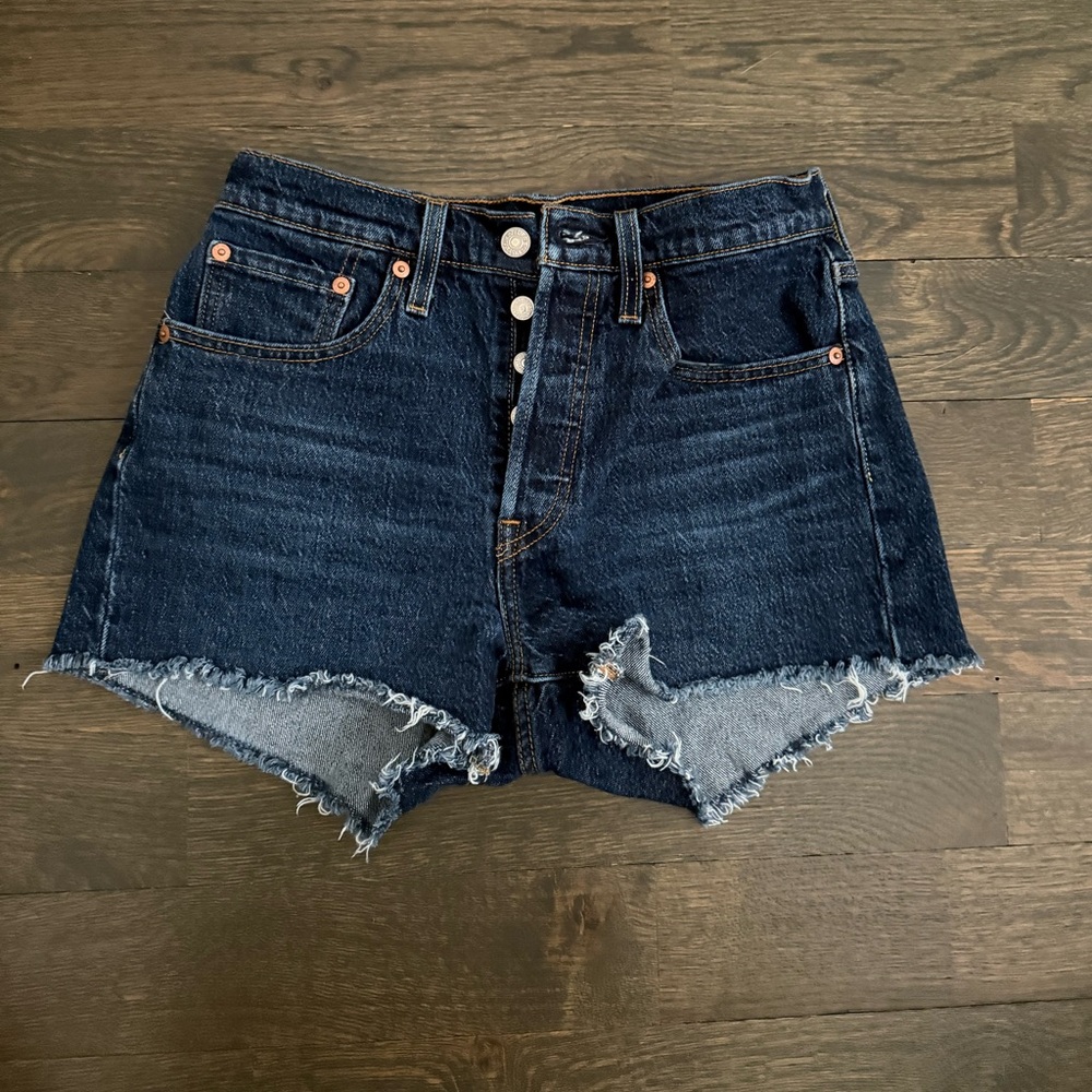 Levi Dark Wash Denim Shorts